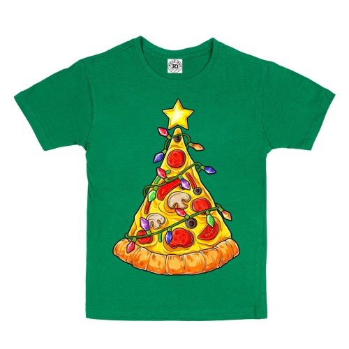 DZIECIĘCA KOSZULKA ŚWIĄTECZNA PIZZA CHOINKA LAMPKI CHRISTMAS PIZZA 3
