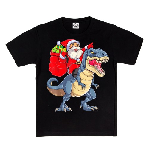 DZIECIĘCA KOSZULKA ŚWIĄTECZNA ŚWIĘTY MIKOŁAJ I DINOZAUR