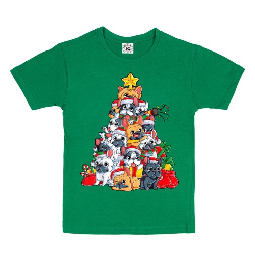 DZIECIĘCA KOSZULKA ŚWIĄTECZNA BULDOG FRANCUSKI BULDOŻKI CHOINKA FRENCHIES 1