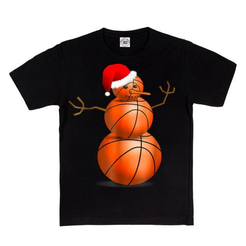 DZIECIĘCA KOSZULKA ŚWIĄTECZNA BAŁWAN KOSZYKARZ SNOWMAN 1