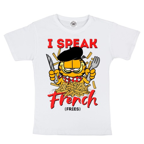 DZIECIĘCA KOSZULKA Z NADRUKIEM KOT GARFIELD FRANCUZ I SPEAK FRENCH (FRIES) 1