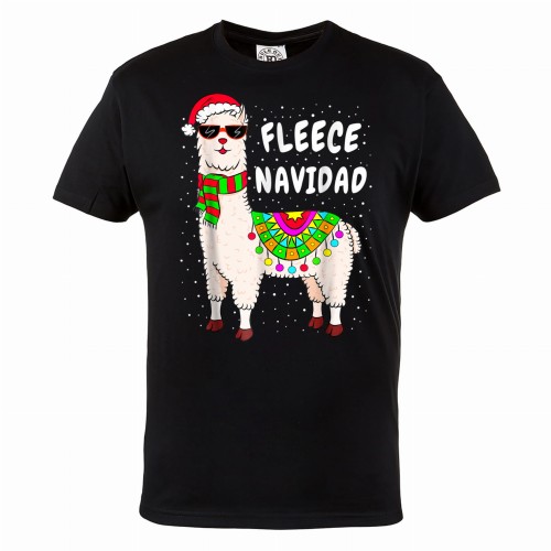 MĘSKA KOSZULKA ŚWIĄTECZNA Z NADRUKIEM LAMA ALPAKA FLEECE NAVIDAD