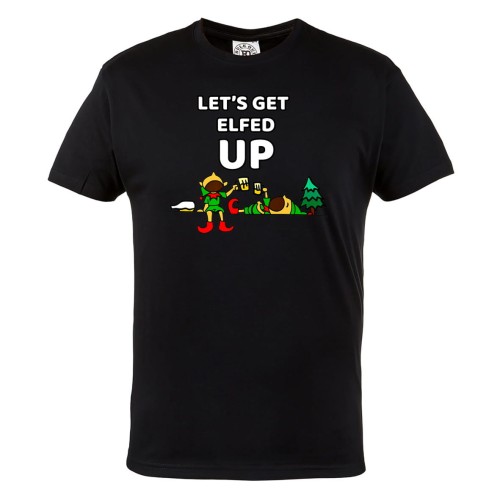 MĘSKA KOSZULKA ŚWIĄTECZNA Z NADRUKIEM ELFY Z PIWEM LET'S GET ELFED UP 1