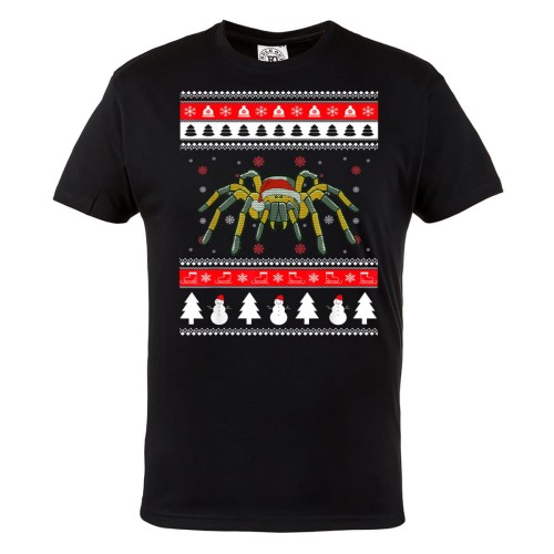 MĘSKA KOSZULKA ŚWIĄTECZNA Z NADRUKIEM ŚWIĄTECZNY PAJĄK W CZAPCE MIKOŁAJA 1