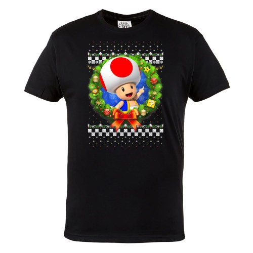 MĘSKA KOSZULKA ŚWIĄTECZNA Z NADRUKIEM GRA MARIO