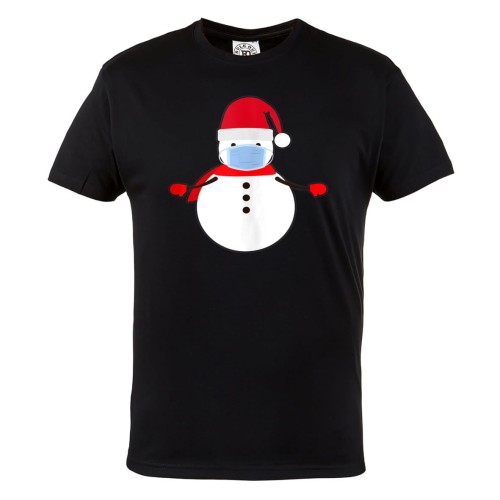 MĘSKA KOSZULKA ŚWIĄTECZNA Z NADRUKIEM ZIMOWA BAŁWANEK W MASECZCE 1