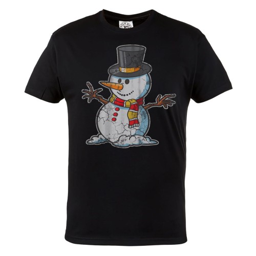 MĘSKA KOSZULKA ŚWIĄTECZNA Z NADRUKIEM ZIMOWY BAŁWANEK VINTAGE 1