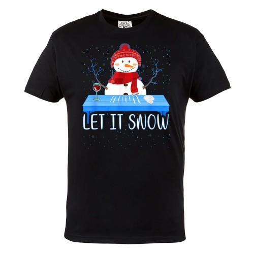 MĘSKA KOSZULKA ŚWIĄTECZNA Z NADRUKIEM BAŁWANEK LET IT SNOW 1