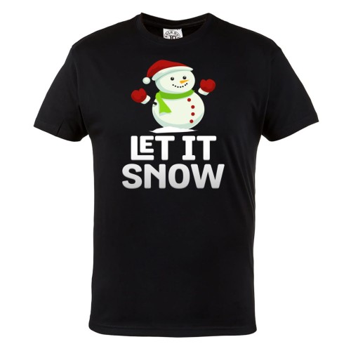 MĘSKA KOSZULKA ŚWIĄTECZNA Z NADRUKIEM BAŁWANEK LET IT SNOW