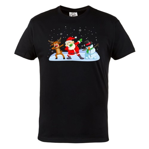 MĘSKA KOSZULKA ŚWIĄTECZNA Z NADRUKIEM EKIPA MIKOŁAJA DABBING 1