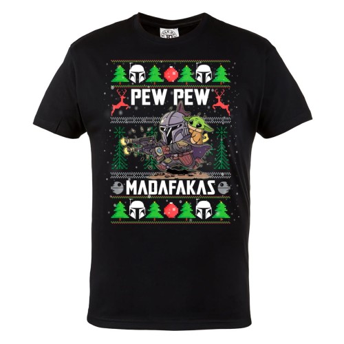 KOSZULKA ŚWIĄTECZNA MANDALORIAN PEW PEW MADAFAKAS 1