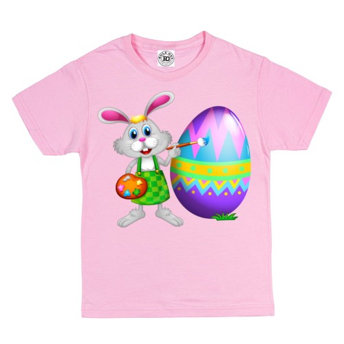 DZIECIĘCA KOSZULKA ŚWIĄTECZNA WIELKANOC KRÓLICZEK ZAJĄCZEK MALUJE PISANKĘ EASTER105 1