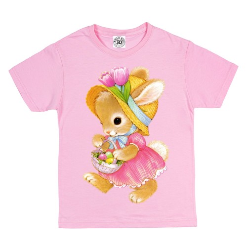 DZIECIĘCA KOSZULKA ŚWIĄTECZNA WIELKANOC PANI ZAJĄCZEK Z KOSZYCZKIEM WIELKANOCNYM EASTER116