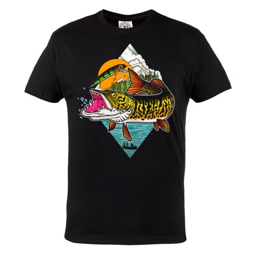 MĘSKA KOSZULKA NA RYBY WĘDKARSKA DLA WĘDKARZA SZCZUPAK 1