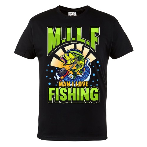 MĘSKA KOSZULKA NA RYBY WĘDKARSKA DLA WĘDKARZA MAN I LOVE FISHING