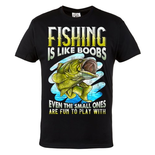 MĘSKA KOSZULKA NA RYBY WĘDKARSKA DLA WĘDKARZA FISHING IS LIKE BOOBS 1