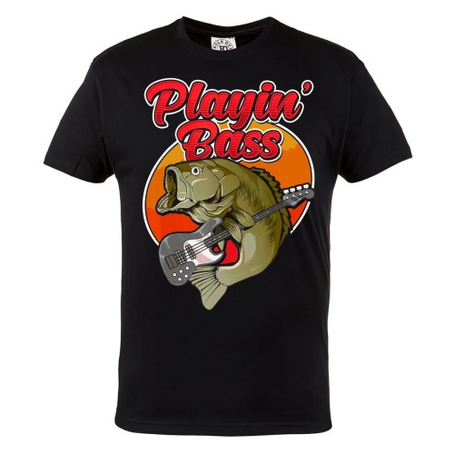 MĘSKA KOSZULKA NA RYBY WĘDKARSKA DLA WĘDKARZA PLAYIN' BASS 1