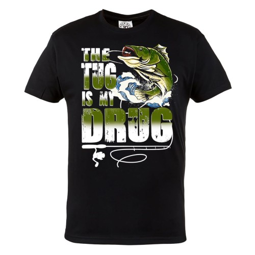 MĘSKA KOSZULKA NA RYBY WĘDKARSKA DLA WĘDKARZA THE TUG IS MY DRUG 1