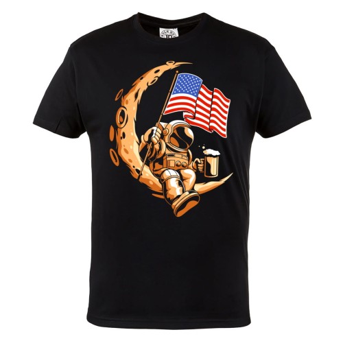 MĘSKA KOSZULKA NASA ASTRONAUTA KOSMONAUTA KOSMOS PIWO FLAGA 1