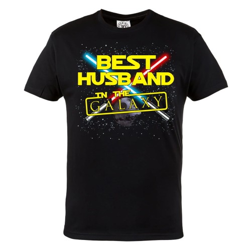 KOSZULKA PREZENT NA DZIEŃ OJCA DLA TATY DLA MĘŻA BEST HUSBAND IN THE GALAXY STAR WARS
