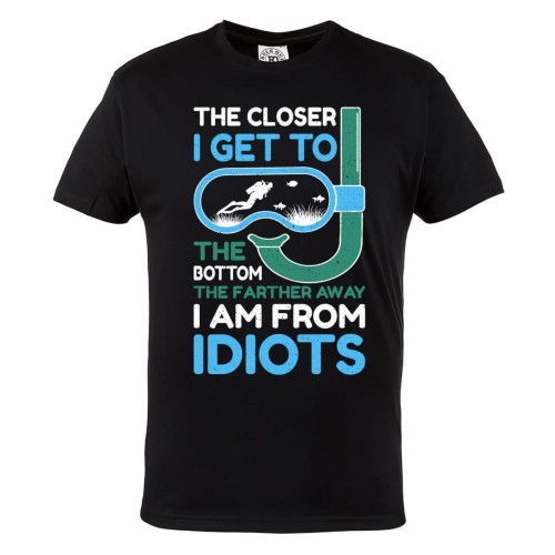 KOSZULKA MĘSKA DLA NURKA NURKOWANE DIVING CLOSE TO THE BOOTOM FAR  AWAY FROM IDIOTS 1