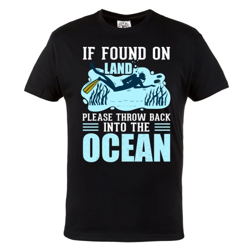 KOSZULKA MĘSKA DLA NURKA NURKOWANE DIVING IF FOUND ON LAND THROW BACK INTO THE OCEAN 1