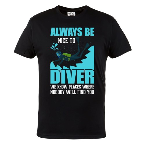 KOSZULKA MĘSKA DLA NURKA NURKOWANE DIVING ALWAYS BE NICE TO DIVER 1