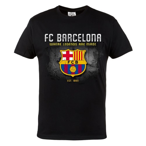 KOSZULKA MĘSKA WHERE LEGENDS ARE MADE FC BARCELONA CZARNA 1