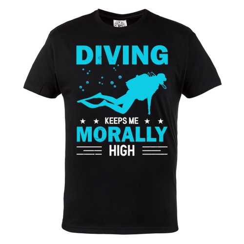 KOSZULKA MĘSKA DLA NURKA NURKOWANE DIVING KEEPS ME MORALLY HIGH 1