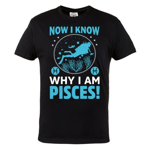 KOSZULKA MĘSKA DLA NURKA NURKOWANE DIVING NUREK ZNAK ZODIAKU RYBY NOW I KNOW WHY I AM PISCES 1
