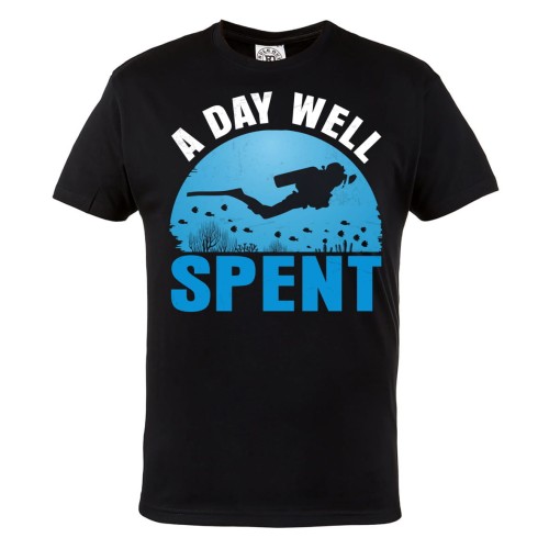 KOSZULKA MĘSKA DLA NURKA NURKOWANE HOBBY DOBRZE SPĘDZONY DZIEŃ DIVING A DAY WELL SPENT 1