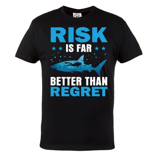 KOSZULKA MĘSKA DLA NURKA NURKOWANE HOBBY DIVING RISK IS FAR BETTER THAN REGRET 1