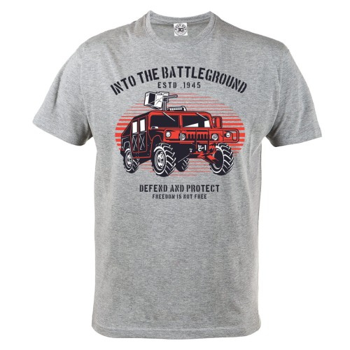 KOSZULKA WOJSKOWA POJAZD WOJSKOWY TERENOWY INTO THE BATTLEGROUND DEFEND AND PROTECT