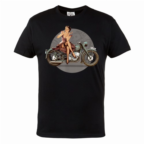 KOSZULKA MOTO MOTORYZACYJNA NA MOTOR MOTOCYKL PIN-UP VINTAGE
