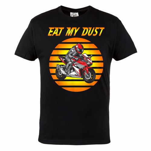KOSZULKA MOTO MOTORYZACYJNA NA MOTOR MOTOCYKL ŚCIGACZ RACER EAT MY DUST 1