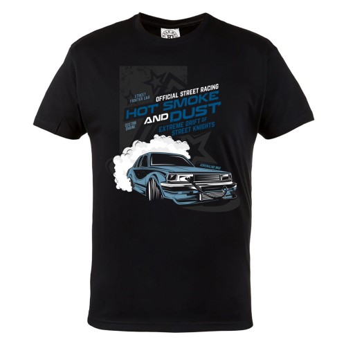 KOSZULKA MOTO MOTORYZACYJNA NIEBIESKIE SPORTOWE AUTO WYŚCIGI ULICZNE DRIFTING HOT SMOKE AND DUST
