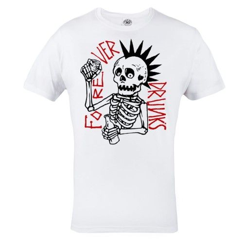 KOSZULKA MUZYCZNA PUNK ROCK HEAVY METAL KOŚCIOTRUP CZASZKA FOREVER DRUNKS