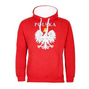 MĘSKA BLUZA Z KAPTUREM DLA KIBICA POLSKA REPREZENTACJA POLSKI GODŁO