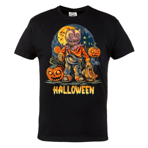 MĘSKA KOSZULKA Z NADRUKIEM FILMOWA HORROR NA HALLOWEEN CUKIEREK ALBO PSIKUS TRICK OR TREAT