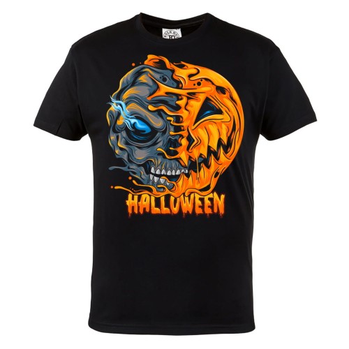 MĘSKA KOSZULKA Z NADRUKIEM FILMOWA HORROR NA HALLOWEEN MROCZNA CZASZKA DYNIA