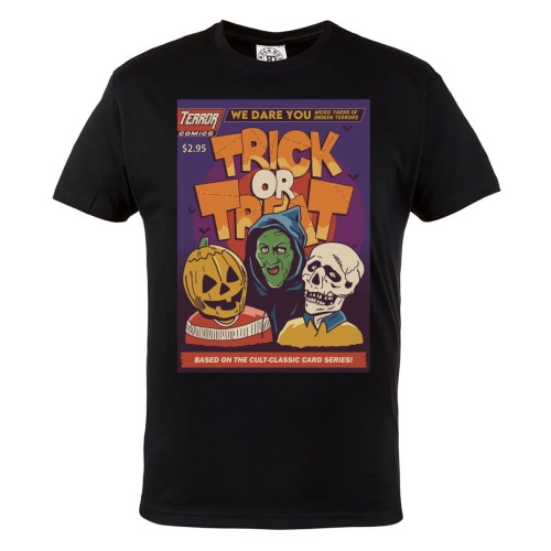 MĘSKA KOSZULKA Z NADRUKIEM FILMOWA HORROR NA HALLOWEEN PLAKAT TRICK OR TREAT 1