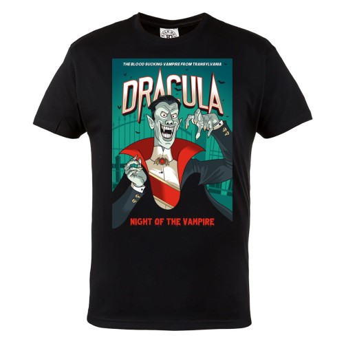 MĘSKA KOSZULKA Z NADRUKIEM FILMOWA HORROR NA HALLOWEEN HRABIA DRACULA TRANSYLWANIA 1