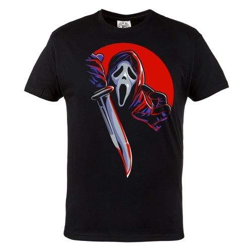 MĘSKA KOSZULKA Z NADRUKIEM FILMOWA HORROR NA HALLOWEEN GHOSTFACE KRZYK 1