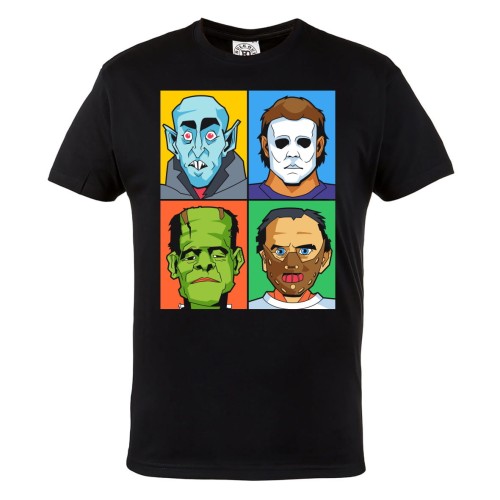 MĘSKA KOSZULKA Z NADRUKIEM FILMOWA HORROR NA HALLOWEEN BOHATEROWIE HORRORÓW 1