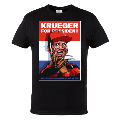 MĘSKA KOSZULKA Z NADRUKIEM FILMOWA HORROR NA HALLOWEEN FREDDIE KRUEGER NA PREZYDENTA 1