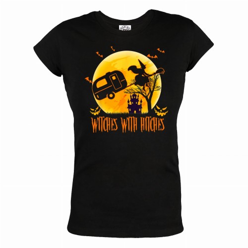 DAMSKA KOSZULKA NA HALLOWEEN HORROR WIEDŹMA WITCHES WITH HITCHES 1
