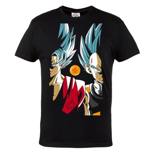 DRAGON BALL Z MĘSKA KOSZULKA Z NADRUKIEM DLA FANA MANGA ANIME VEGETA GOKU BLUE 1