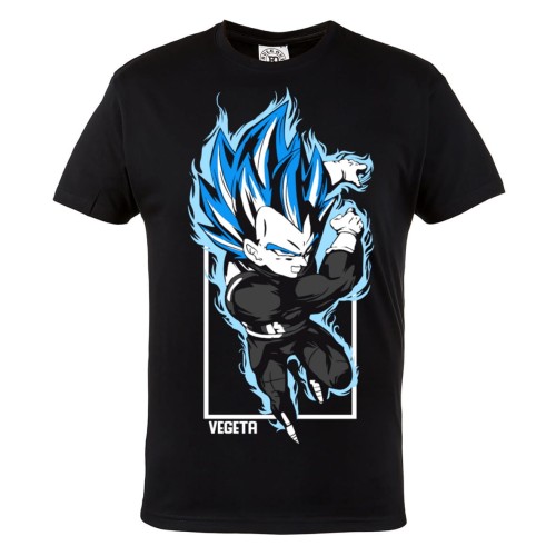 DRAGON BALL Z MĘSKA KOSZULKA Z NADRUKIEM DLA FANA MANGA ANIME SAIYANIN VEGETA BLUE