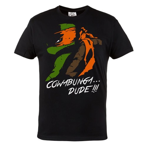 MĘSKA KOSZULKA WOJOWNICZE ŻÓŁWIE NINJA MICHELANGELO COWABUNGA DUDE 1