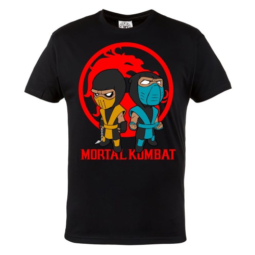 KOSZULKA MĘSKA DLA GRACZA MORTAL KOMBAT SCORPION & SUB ZERO SYMBOL DRAGON 1